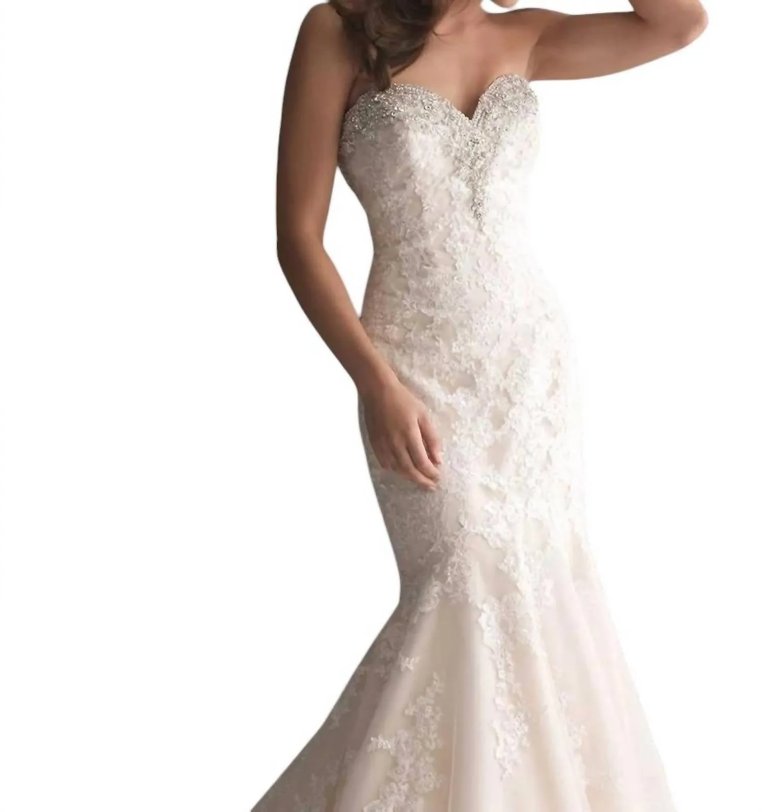 Allure Bridals - Swarovski Crystal Embellished Fit and Flare Gown
