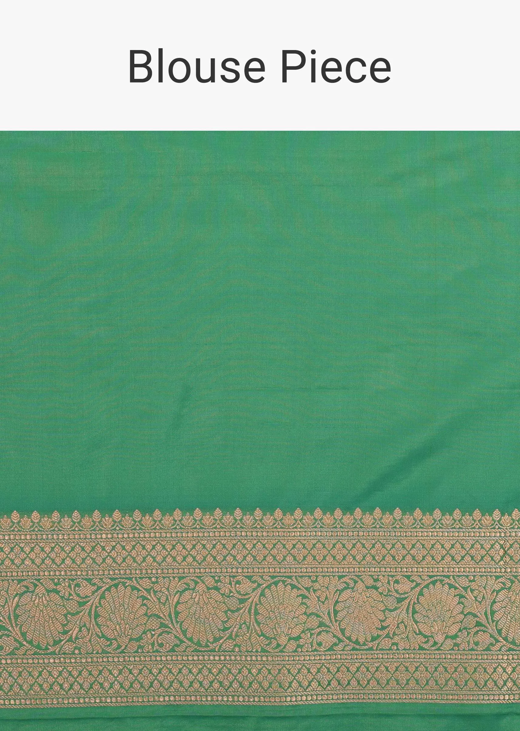 Atlantis Green Saree In Pure Banarasi Silk With A Summer Green Luminous Shade And Upada Zari Weave Floral Butti Work
