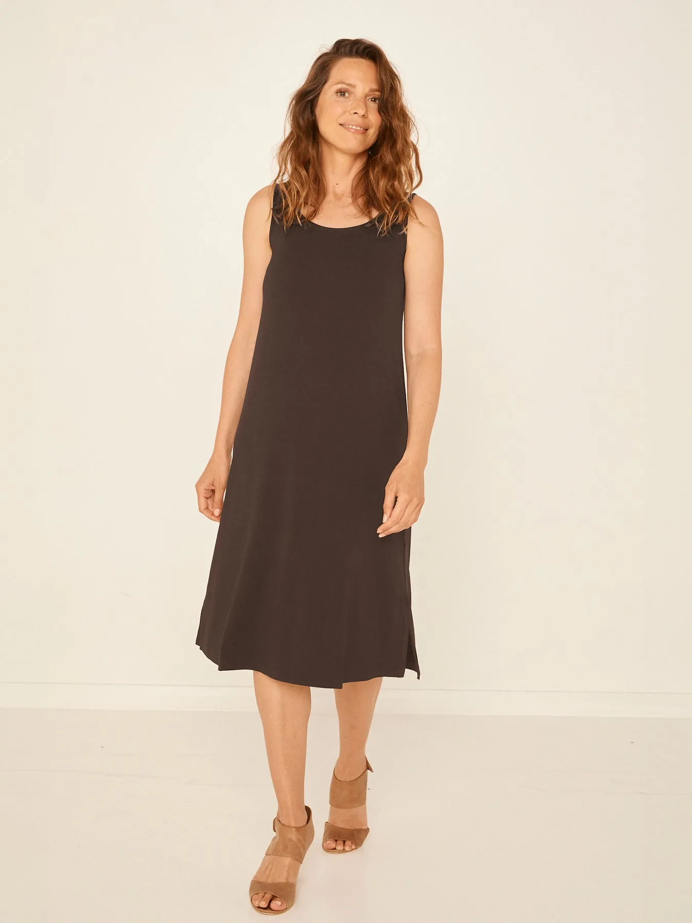 Bamboo A-Line Singlet Dress - Cocoa