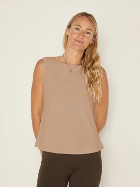 Bamboo Boat Neck Singlet - Caramel