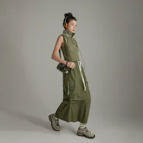 Banded Cargo Maxi Skirt