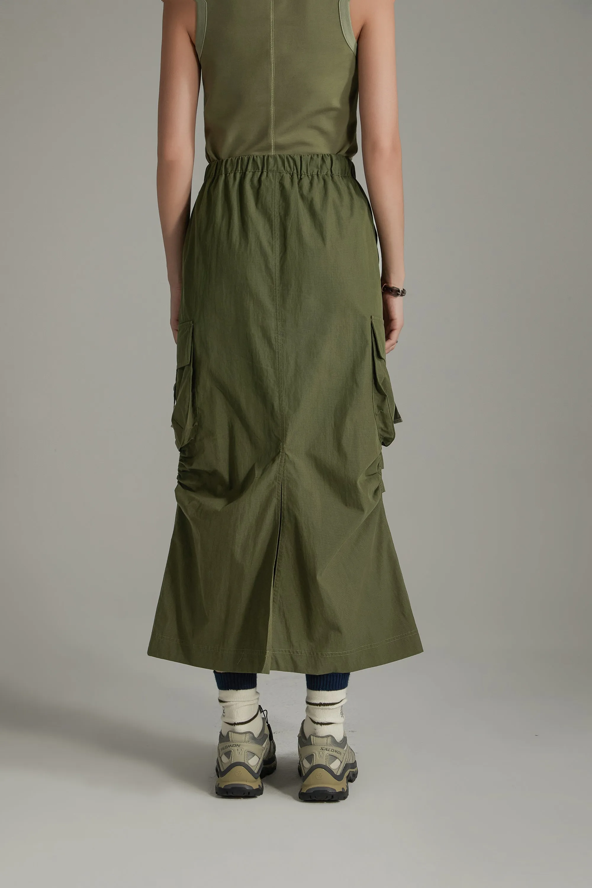 Banded Cargo Maxi Skirt