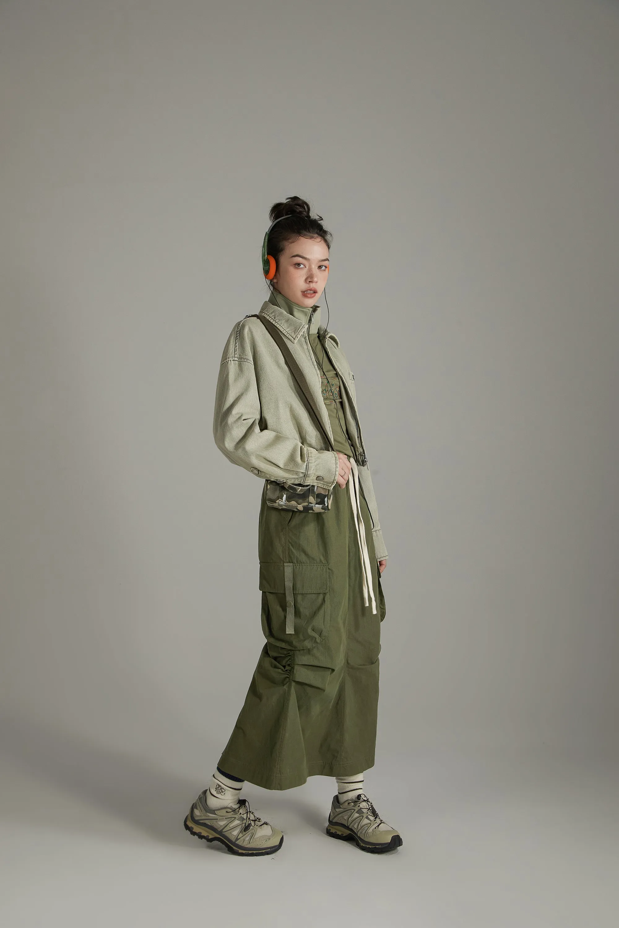 Banded Cargo Maxi Skirt