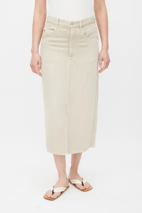 Beige Slit Maxi Skirt