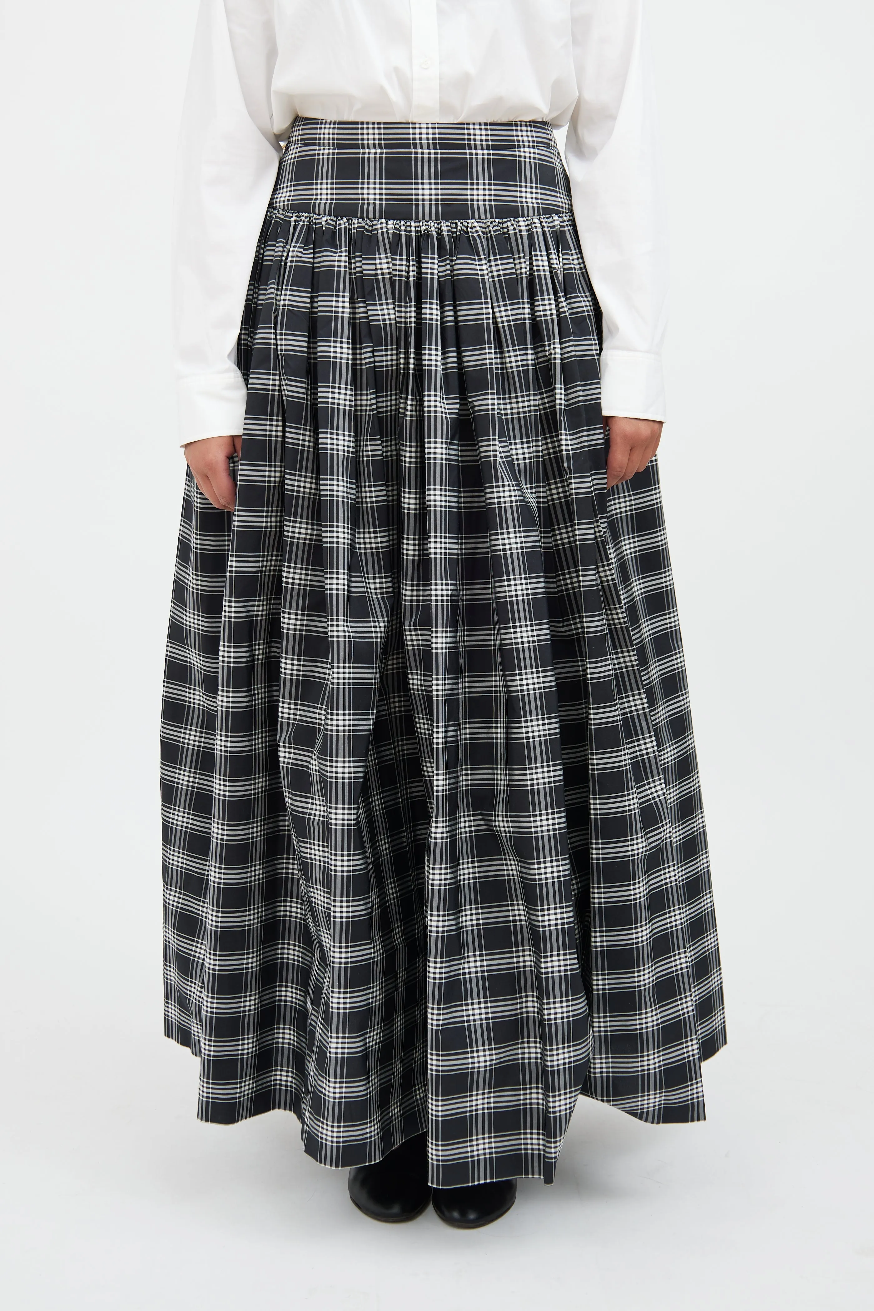 Black & White Plaid Ruffle Skirt