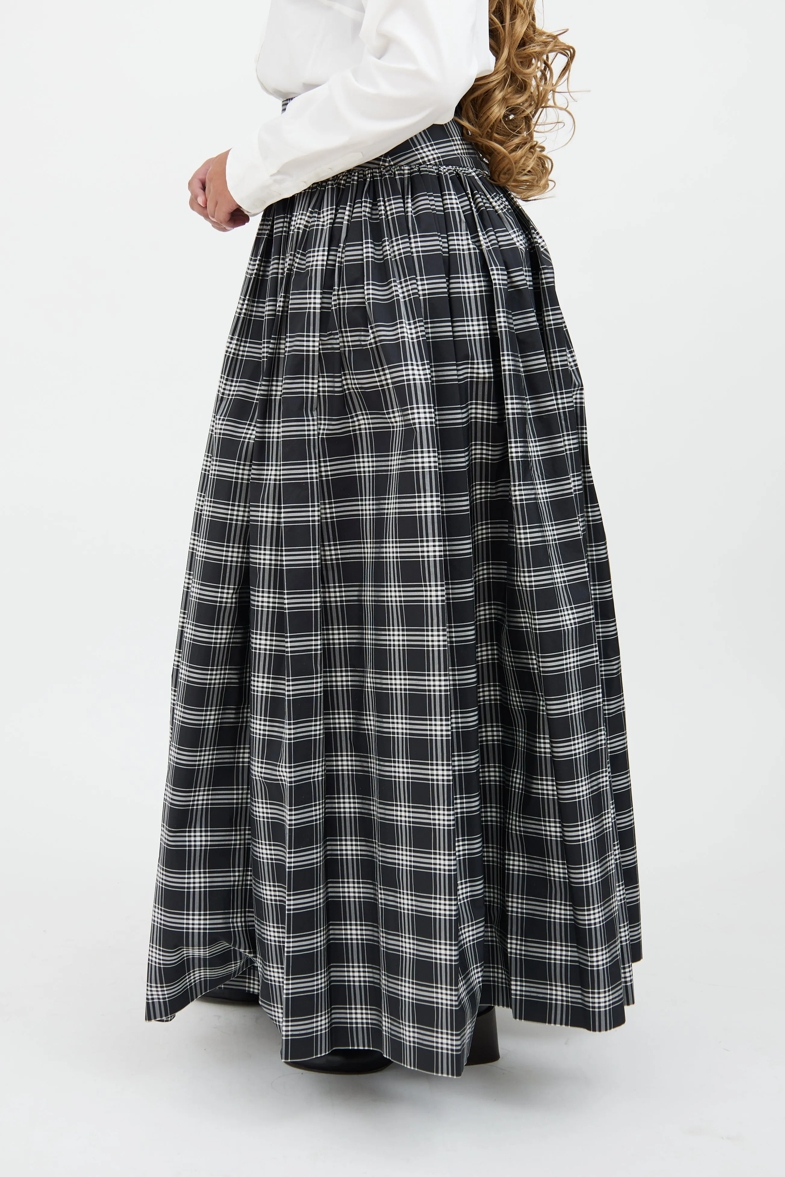 Black & White Plaid Ruffle Skirt