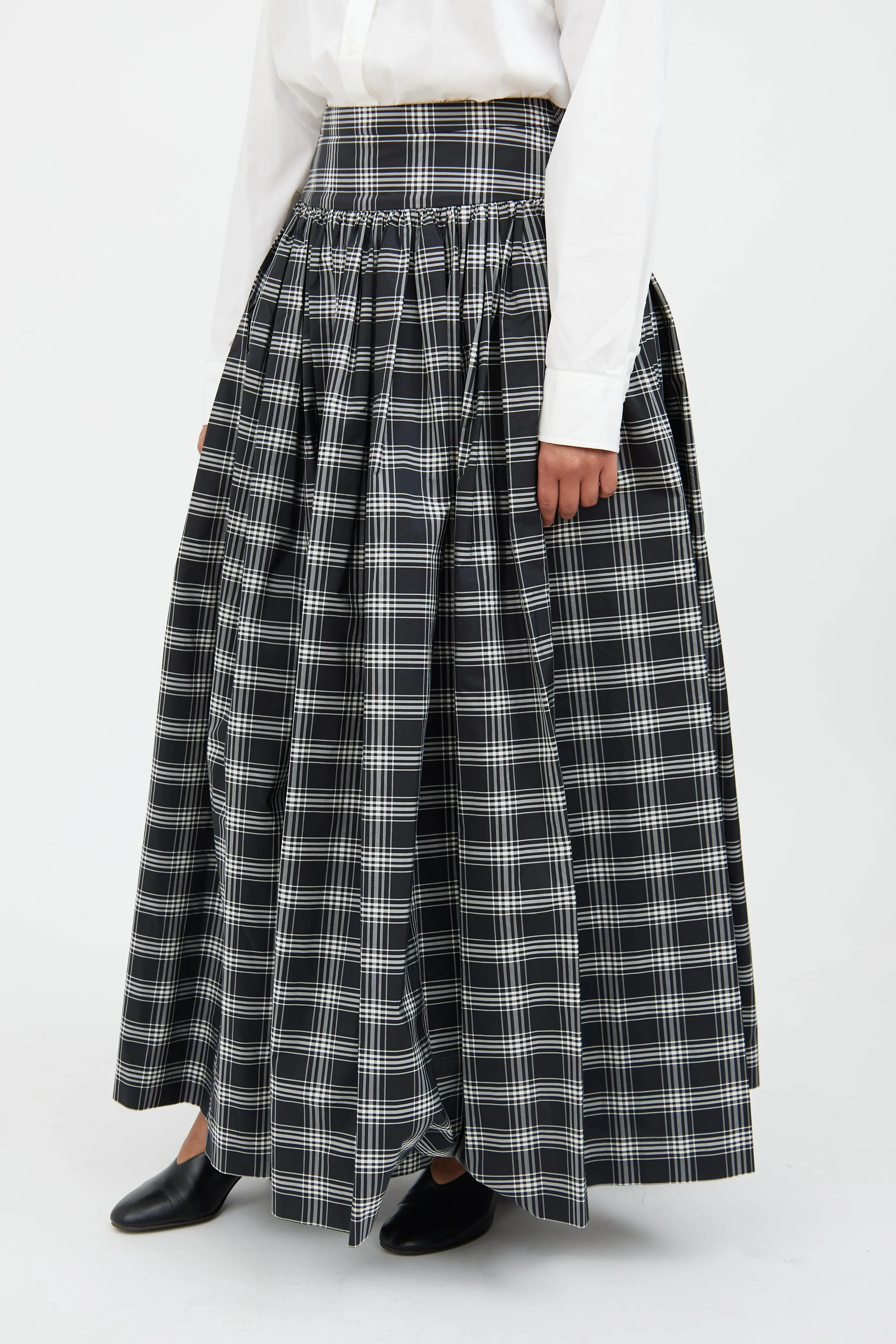 Black & White Plaid Ruffle Skirt