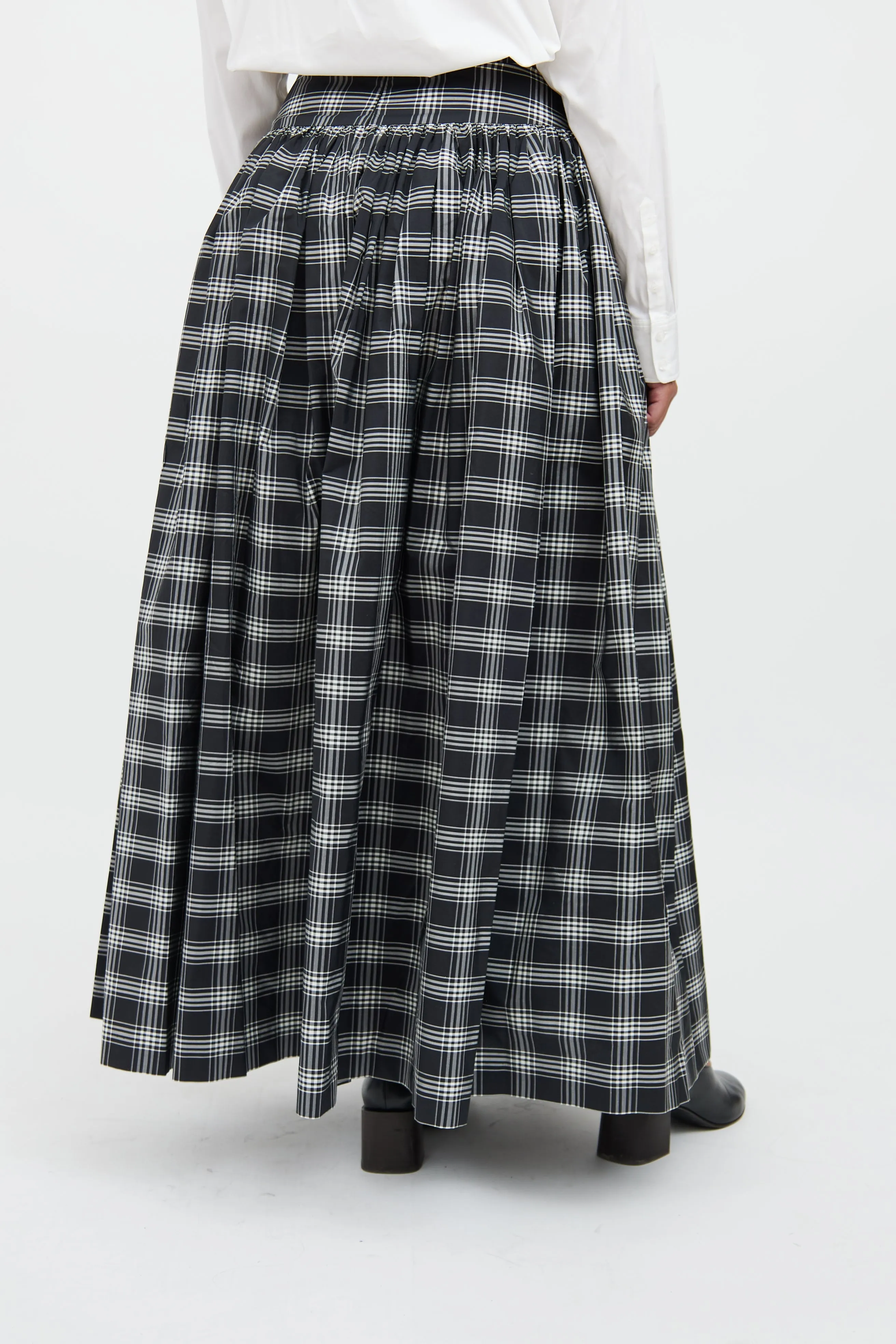 Black & White Plaid Ruffle Skirt