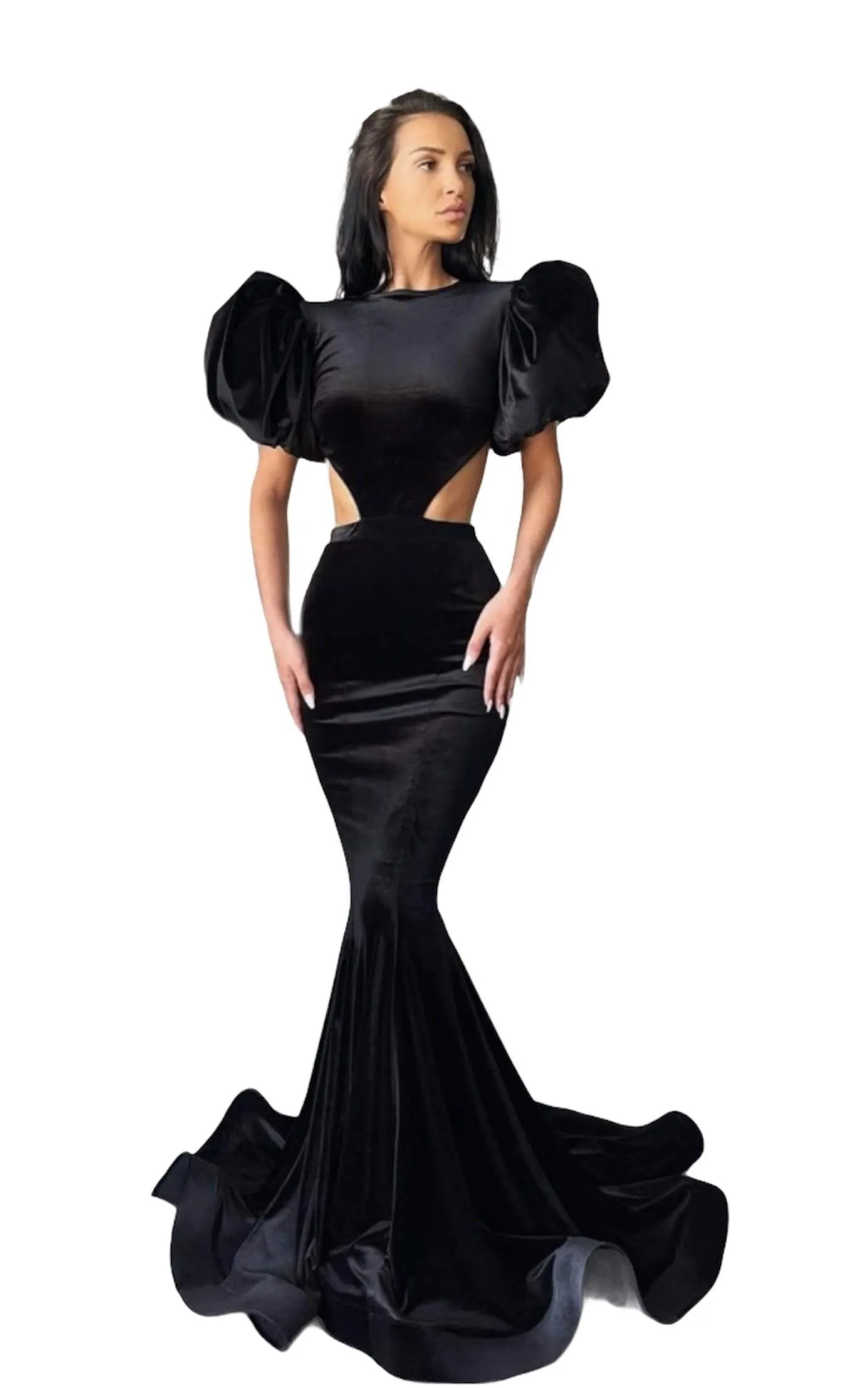 Black Velvet Evening Gown