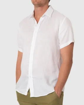 DESTII SHORT SLEEVE LINEN SHIRT | WHITE