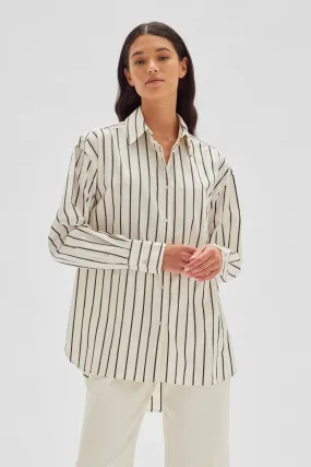 EVERDAY POPLIN SHIRT | BORDEAUX STRIPE