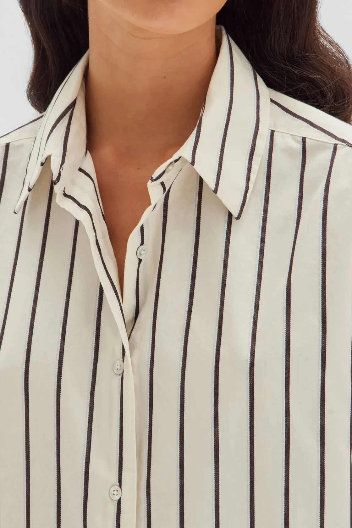 EVERDAY POPLIN SHIRT | BORDEAUX STRIPE