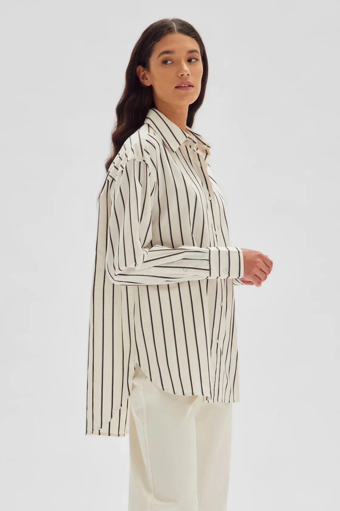 EVERDAY POPLIN SHIRT | BORDEAUX STRIPE