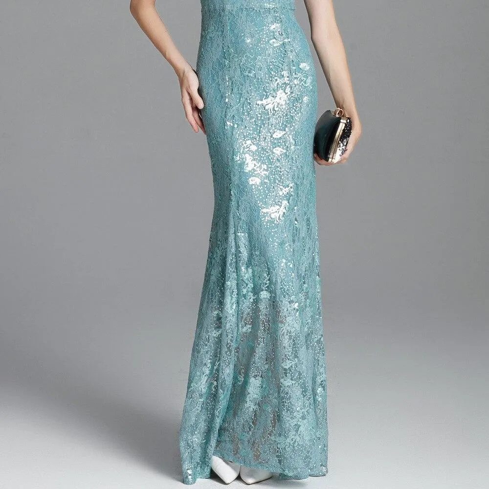 FashionSierra - Party Prom Embroidery Sequined Lace Fashion Long Dresses