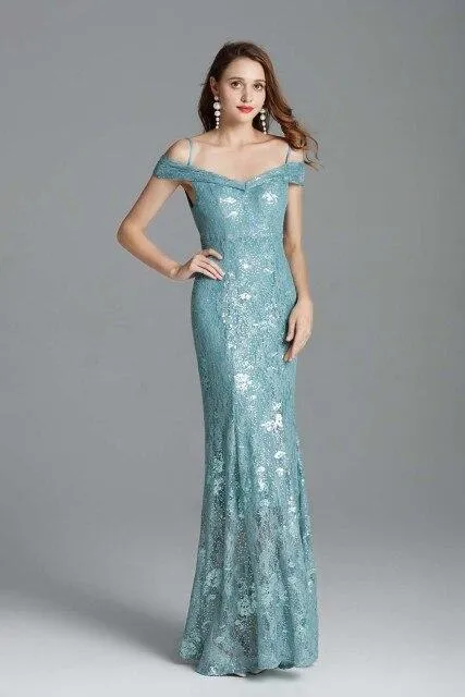 FashionSierra - Party Prom Embroidery Sequined Lace Fashion Long Dresses