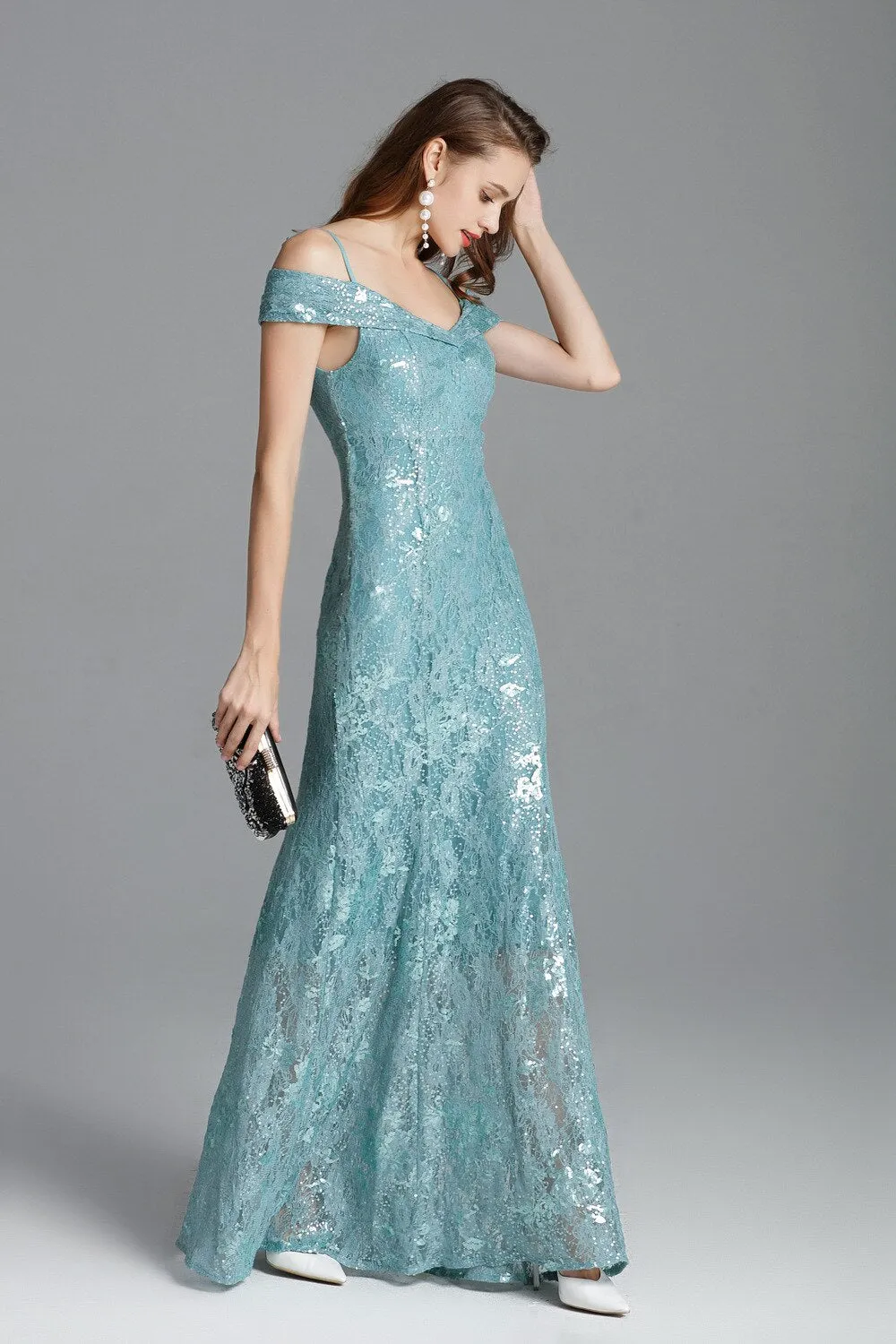 FashionSierra - Party Prom Embroidery Sequined Lace Fashion Long Dresses