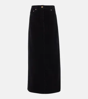Ganni corduroy maxi skirt, black