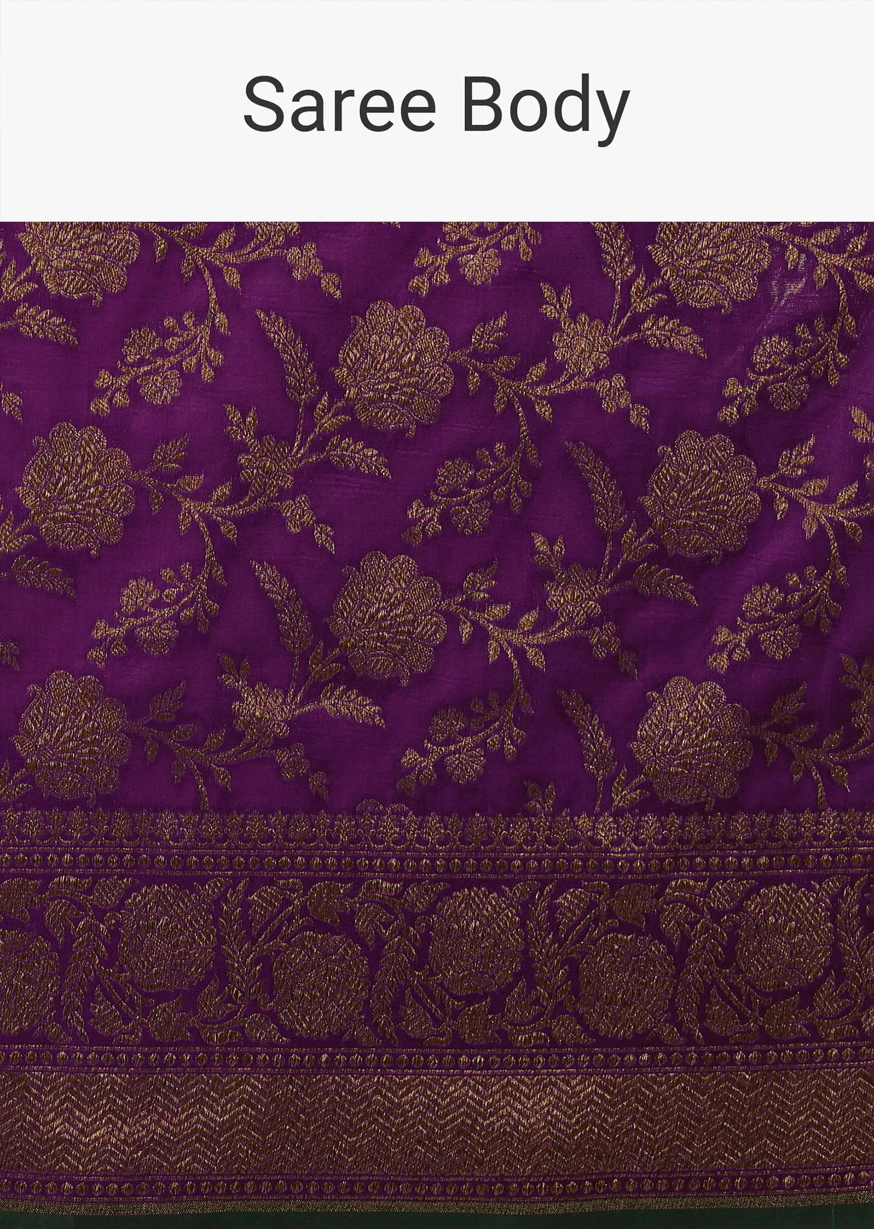 Grape Purple Saree In Pure Banarasi Silk With Upada Zari Weave In Floral Jaal Work