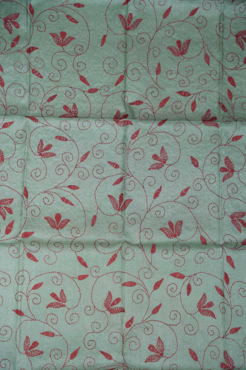 Pale Green Kantha Silk Blouse
