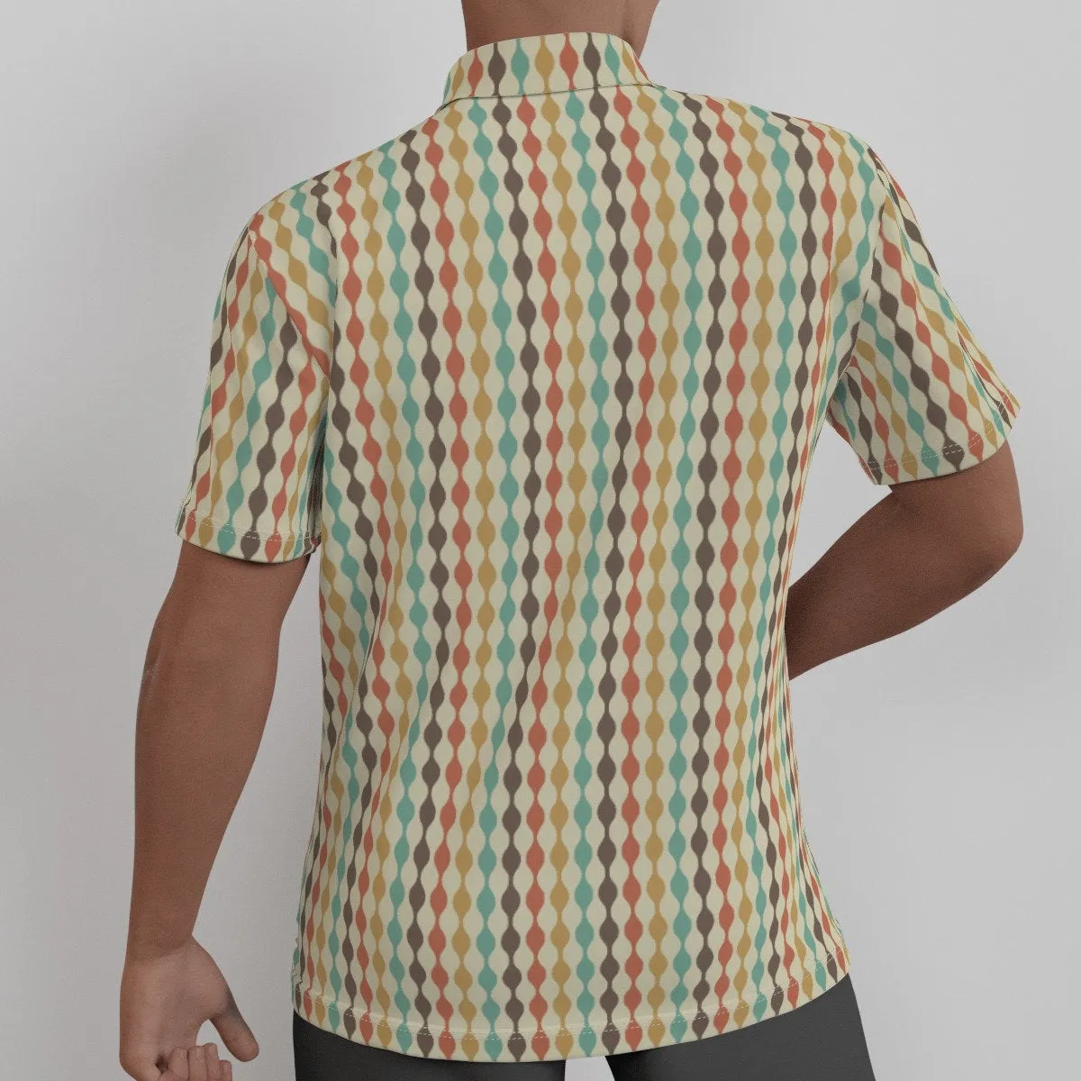 Retro Shirt Men, Retro Top Men, 60s Top Men, 60s style shirt, Wavy Stripe Shirt Men, Geometric Shirt Men, Mid Century Top, 60s inspired Top