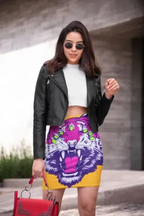 Seven Eyed Tiger Pencil Skirt