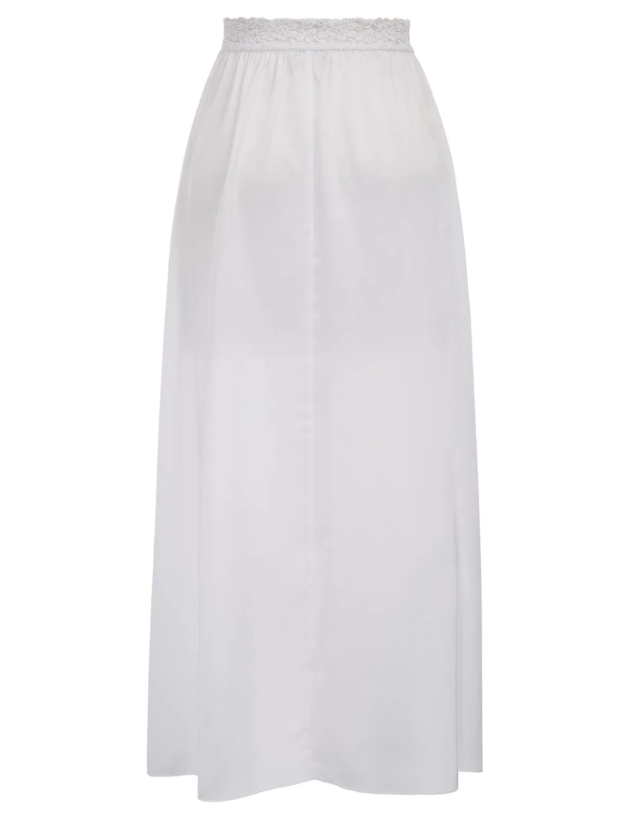 Smooth & Comfortable Lace Decorated Satin Waist Slip Half Slip