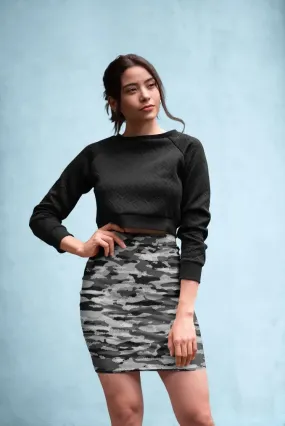 Snow Camouflage Pattern Mosaic Style Plakat Pencil Skirt