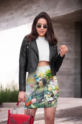 Vandalized Monarchy Pencil Skirt