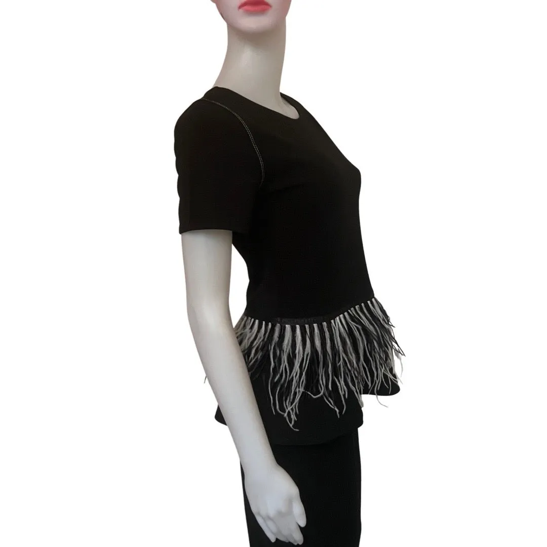 Vintage 1990s Feather Peplum Top