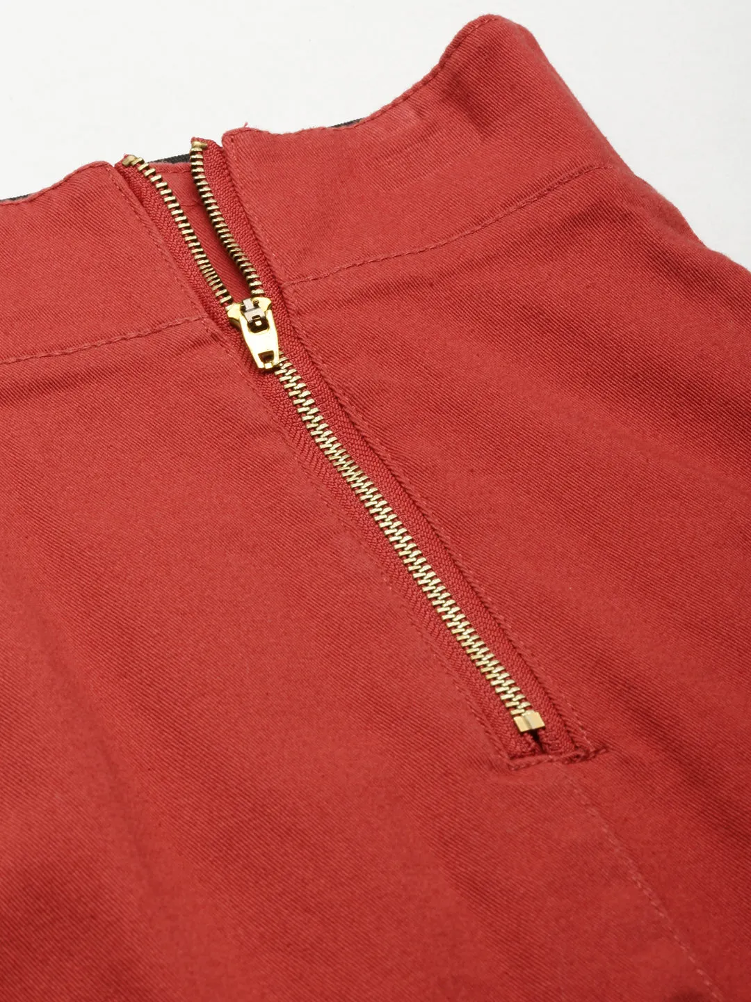 Women Red Solid A-Line Skirt
